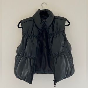 Faux Leather Cropped Vest